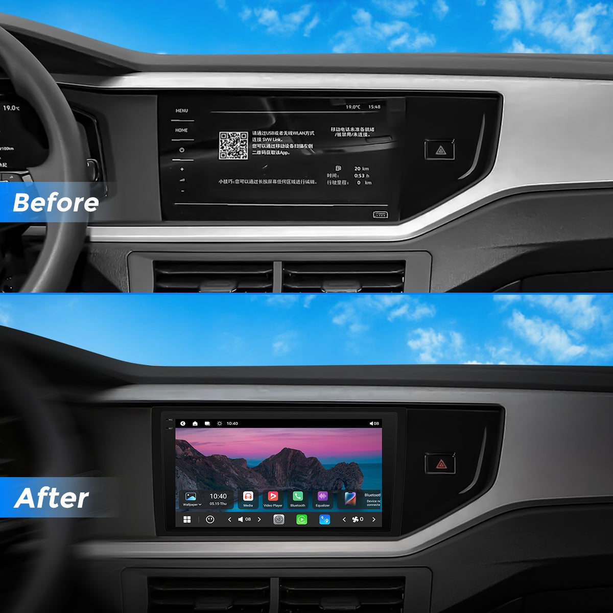 VISTA 9” Custom-Fit Car Stereo for Volkswagen Polo 2018-2023