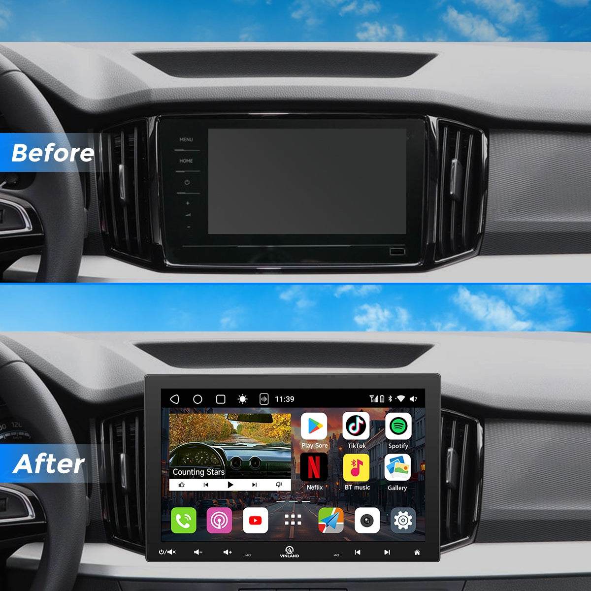 VIBE 10.1" Single DIN Android Car Universal Radio