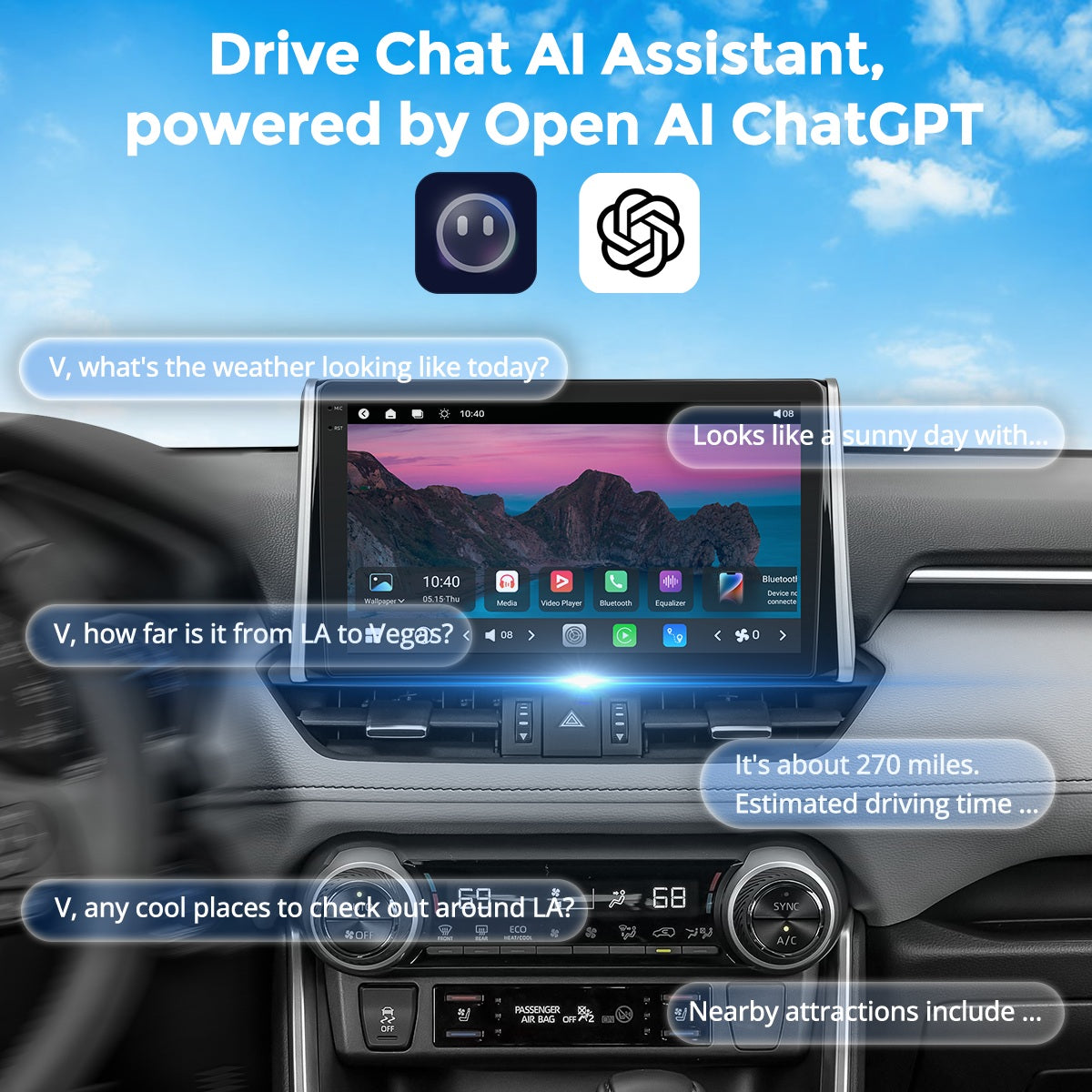 VISTA 10” Custom-Fit Car Stereo Toyota RAV4 2019-2022