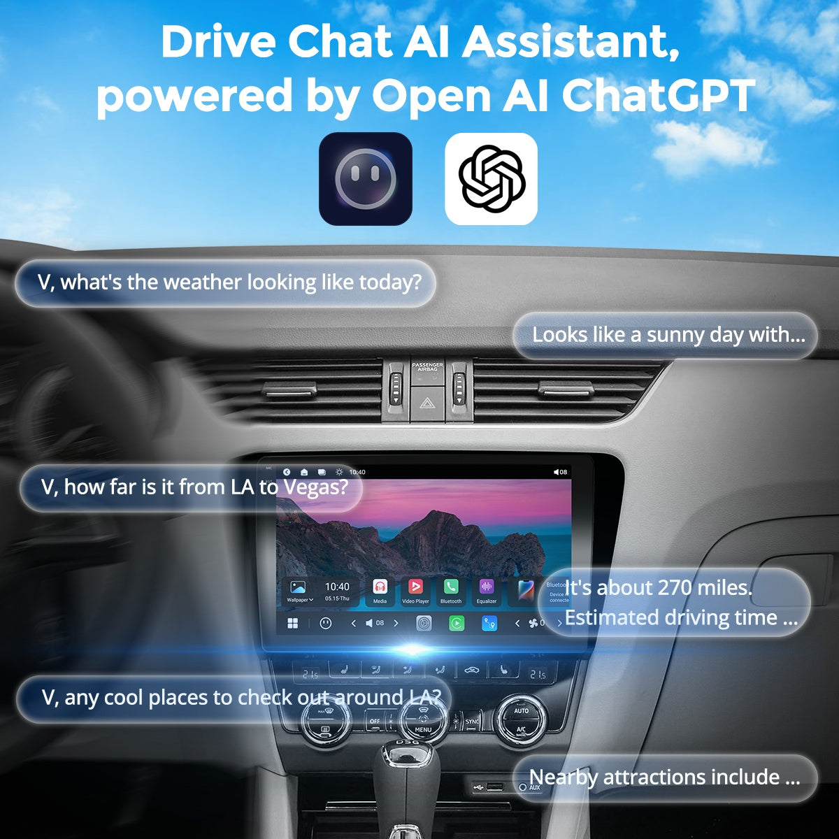 VISTA 10” Custom-Fit Car Stereo for Škoda Octavia 2015-2018