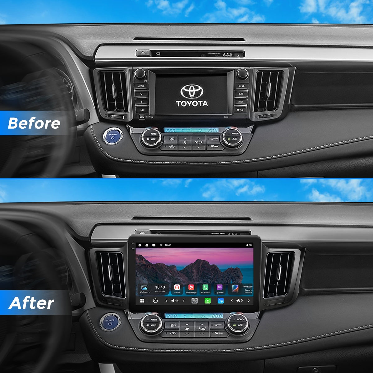 VISTA 10” Custom-Fit Car Stereo for Toyota RAV4 2013-2018