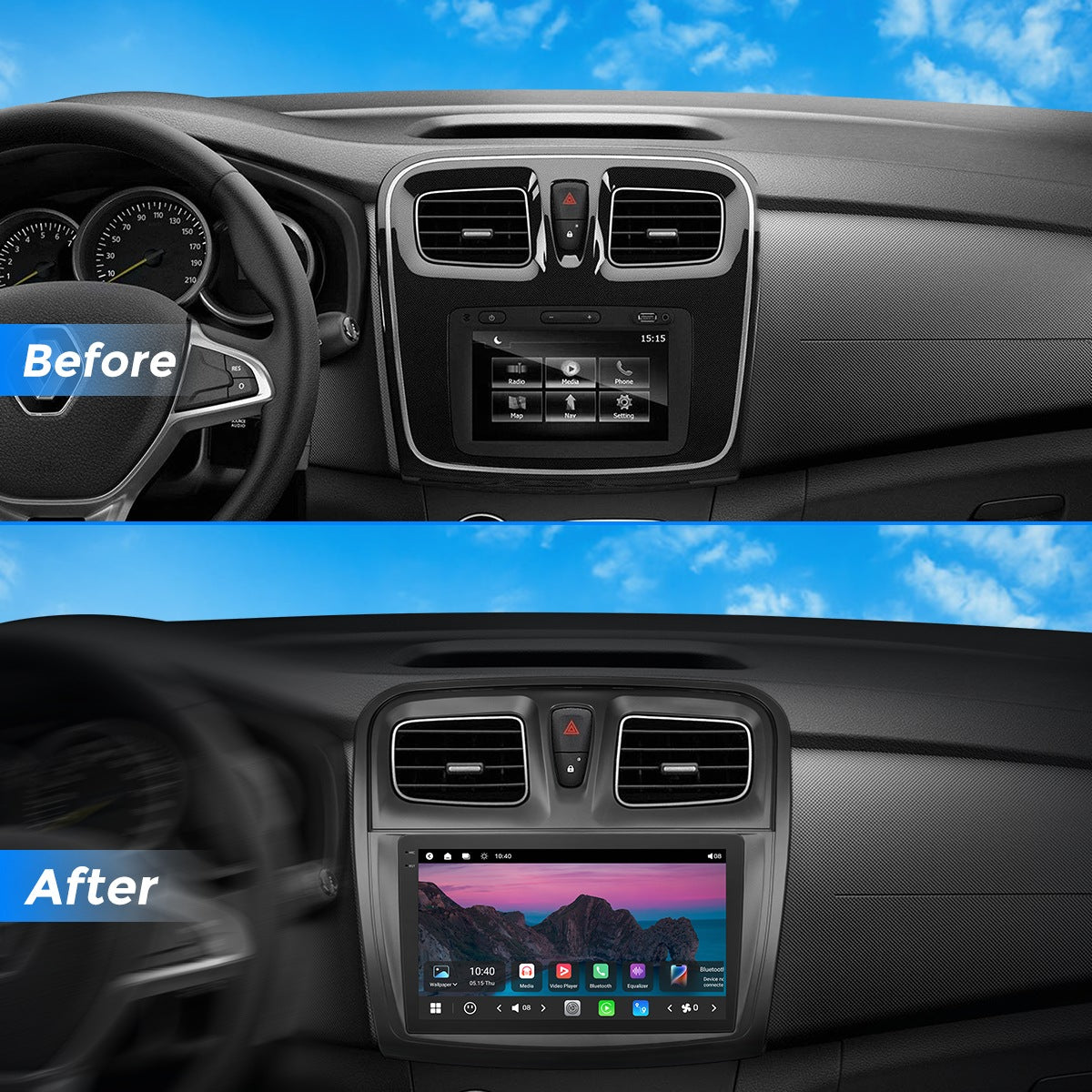 VISTA 9” Custom-Fit Car Stereo for Dacia Sandero/Logan 2012-2020(A)