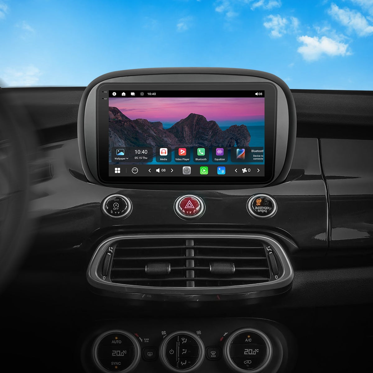 VISTA 9” Custom-Fit Car Stereo for Fiat 500X 2014-2020