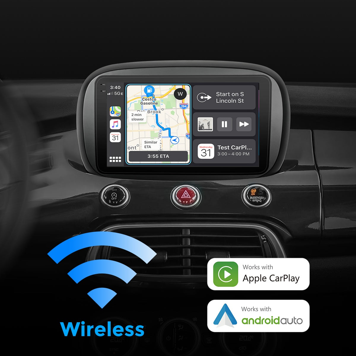 VISTA 9” Custom-Fit Car Stereo for Fiat 500X 2014-2020