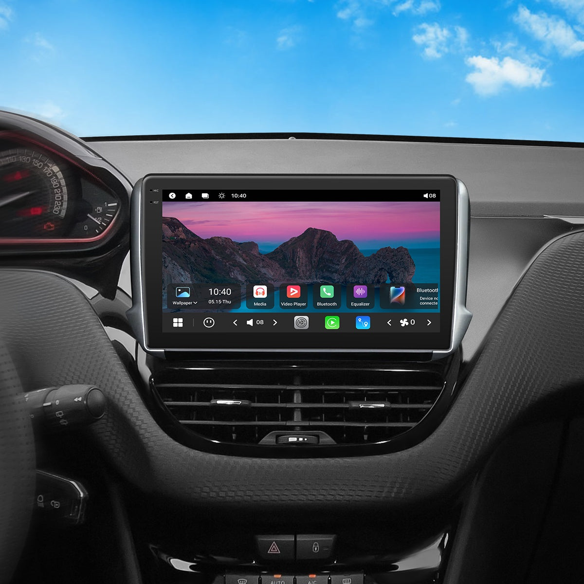 VISTA 10” Custom-Fit Car Stereo for Peugeot 2008/Peugeot 208 2012-2019