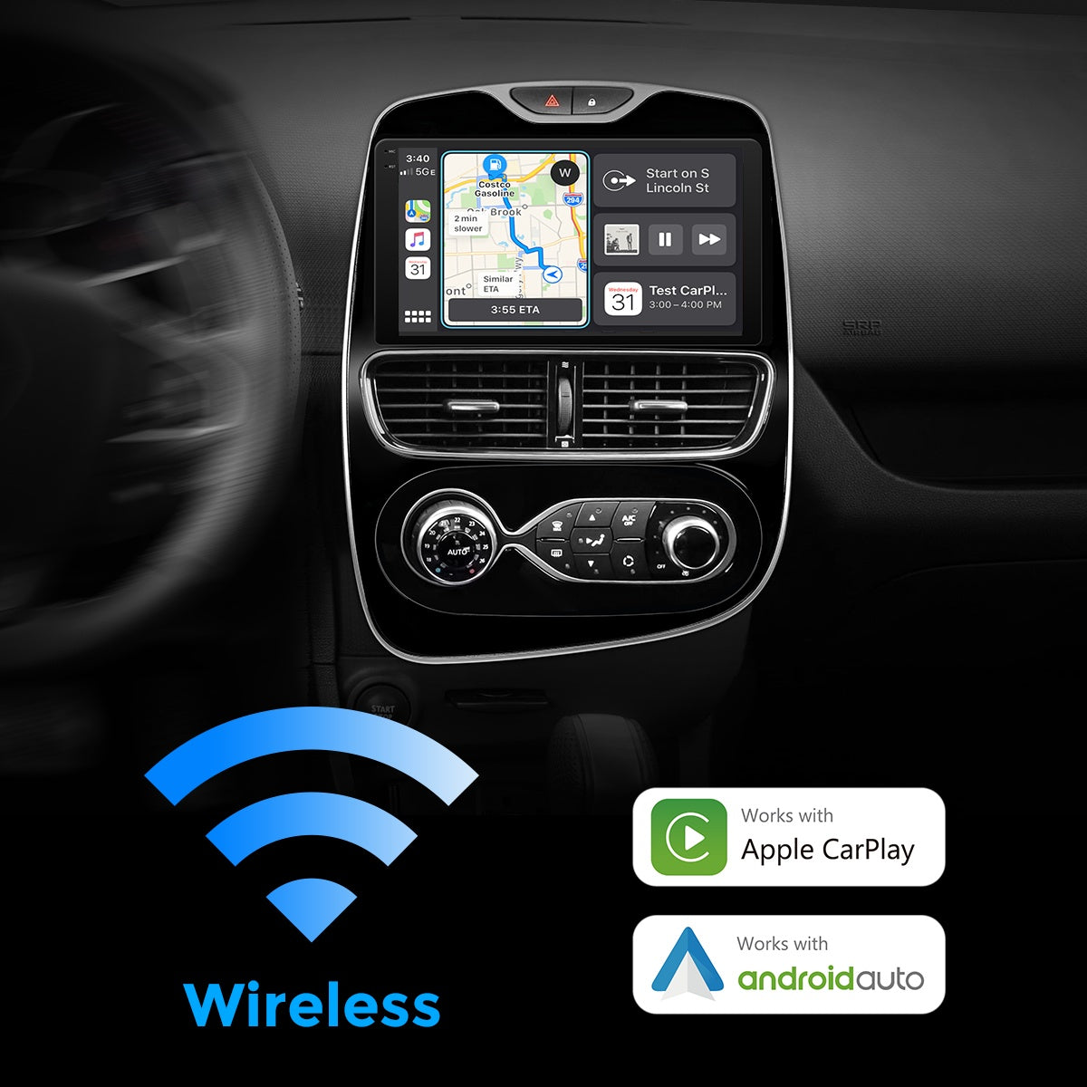 VISTA 10” Custom-Fit Car Stereo for Renault Clio Manual/Automatic AC 2016-2019