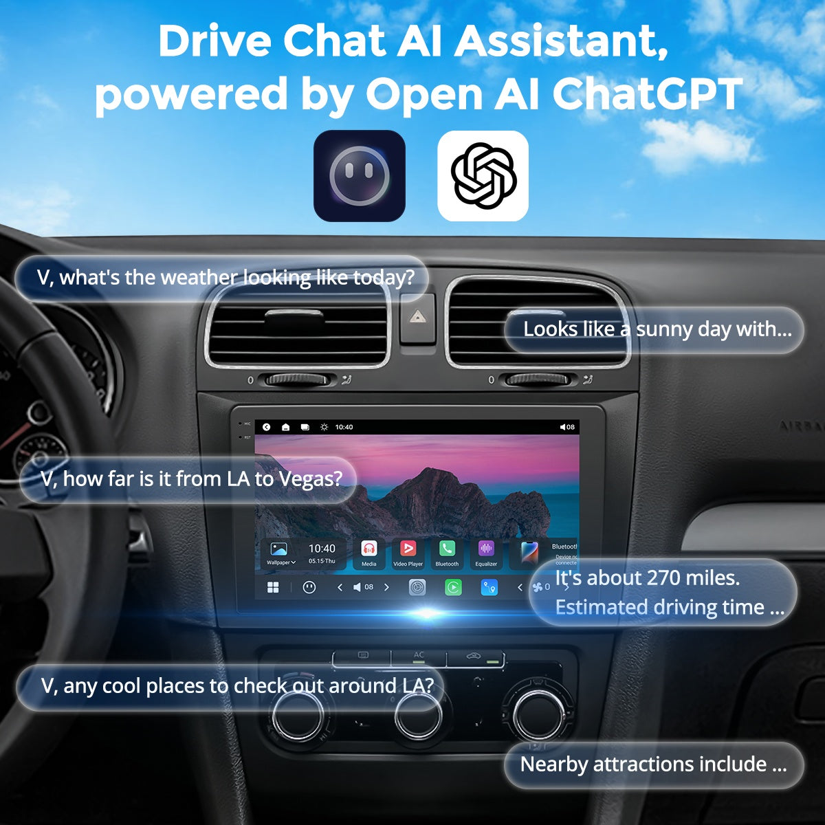 VISTA 9” Custom-Fit Car Stereo for Volkswagen Golf 6 2009-2012