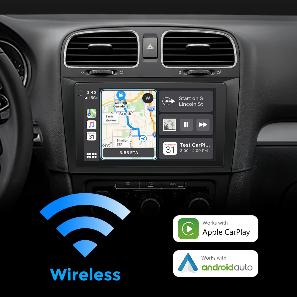 VISTA 10” Custom-Fit Car Stereo for Volkswagen Golf 7 2013-2020