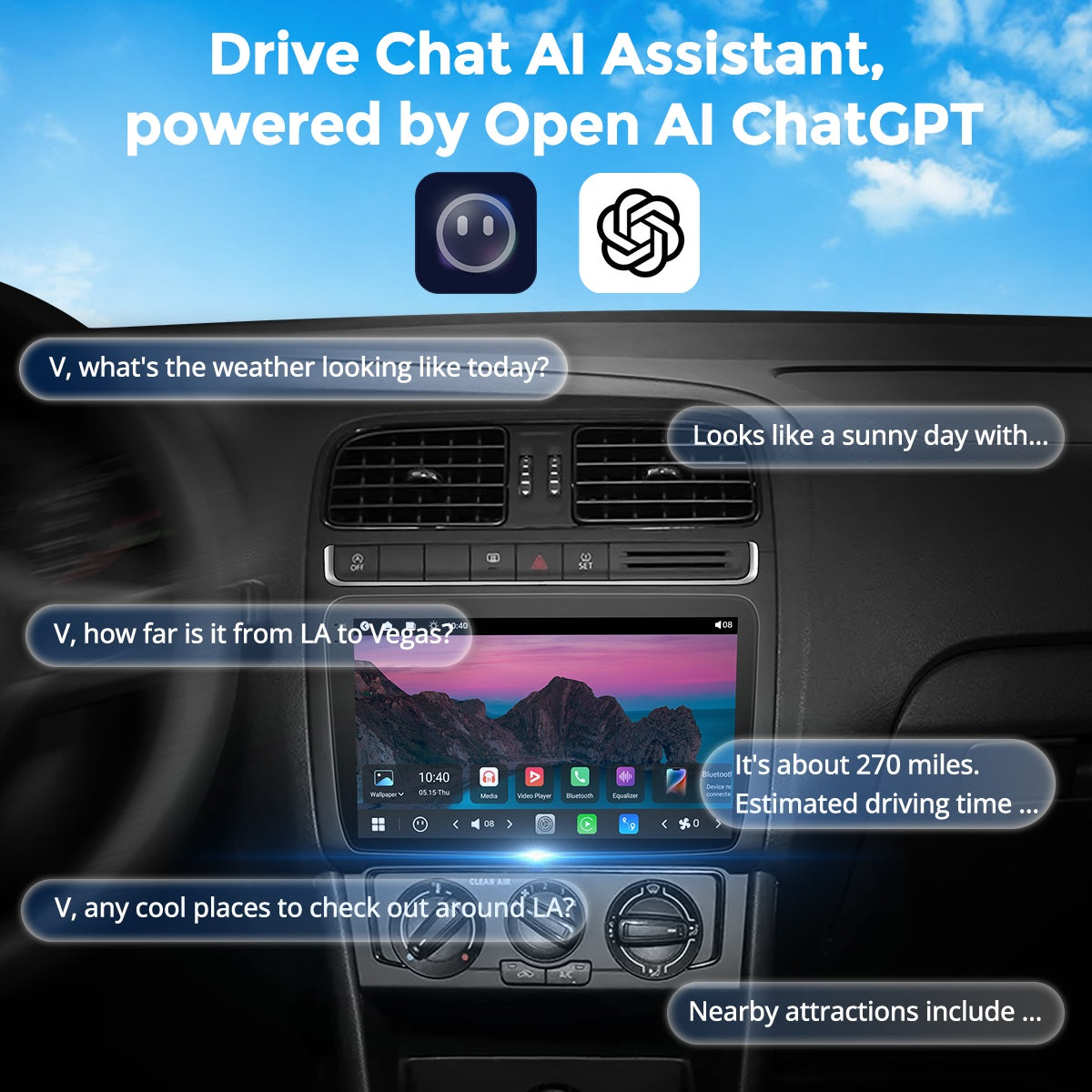 VISTA 9” Custom-Fit Car Stereo for Volkswagen Polo 2009-2018